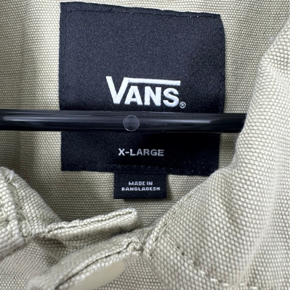 Vans Torrey Canvas Coach Jacket Men's XL Light Green Snap Front Cotton NEW - Picture 7 of 11